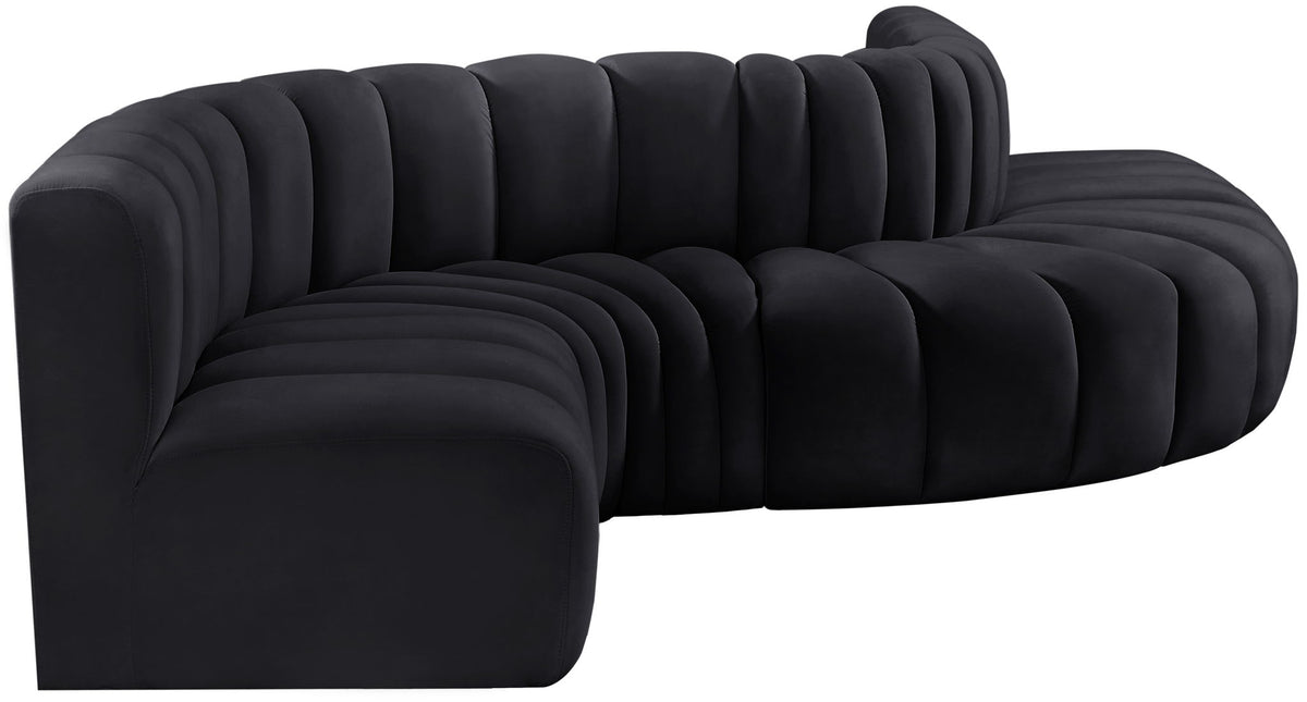 Arc - Velvet 6 Piece Curved Modular Sofa
