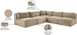 Shaggy - Fabric 5 Piece Modular Corner Armless Sectional