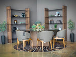 Kaye - Modern Walnut + Glass 71" Round Dining Table by VIG Furniture - View 7