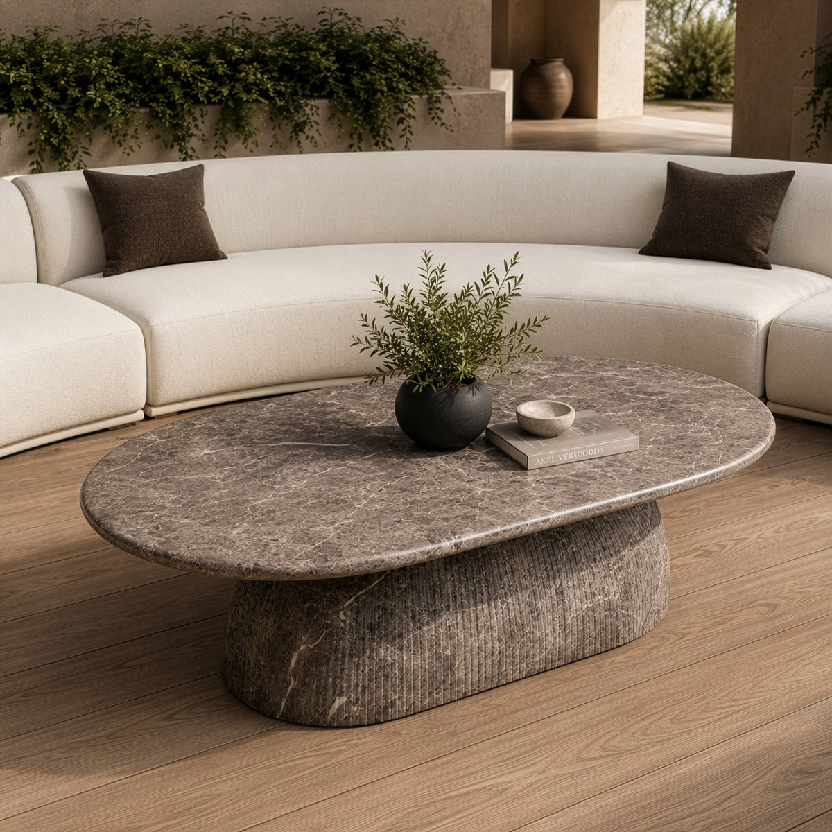 Ararat - Modern Faux Marble Concrete Coffee Table by VIG Furniture - View 7