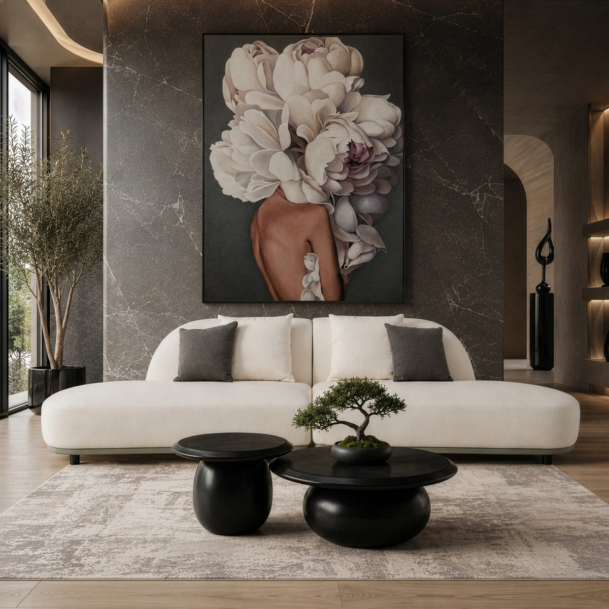 Falcone - Contemporary Off-White + Grey Bonded Leather Curved Sectional Sofa by VIG Furniture - View 11