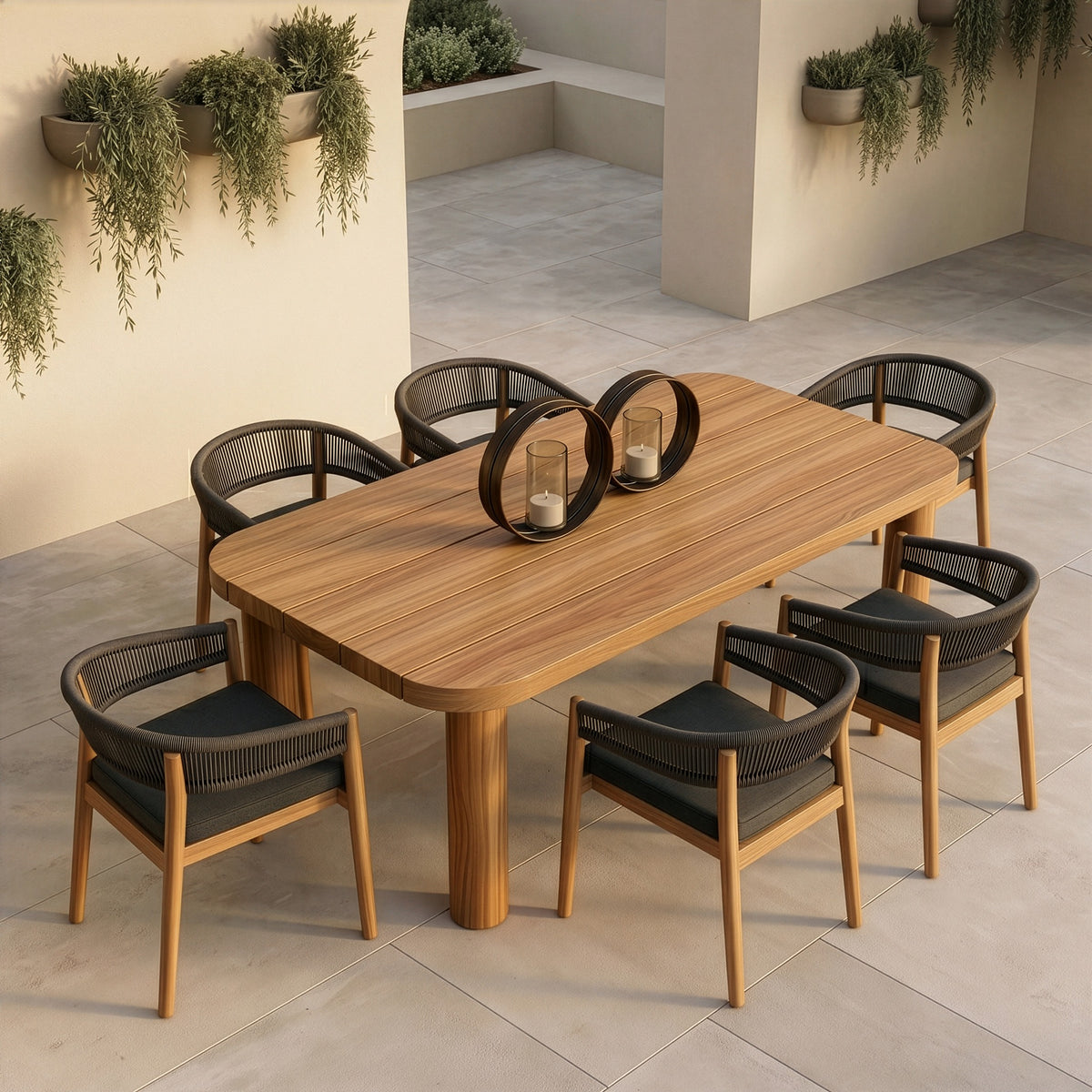 Kamari - Outdoor Natural Teak Dining Table by VIG Furniture - View 10