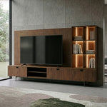 Raskin - Contemporary Walnut Entertainment Center w/ LED Lighting by VIG Furniture - View 12