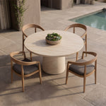 Sinai - Modern Faux Travertine Concrete Round Dining Table by VIG Furniture - View 7