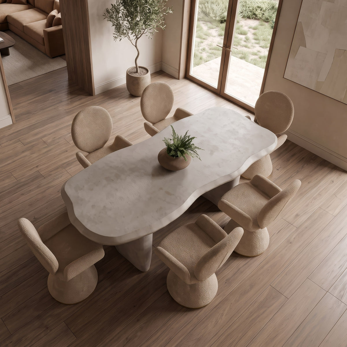 Nouveau Slone - Modern Beige Concrete Dining Table by VIG Furniture - View 6
