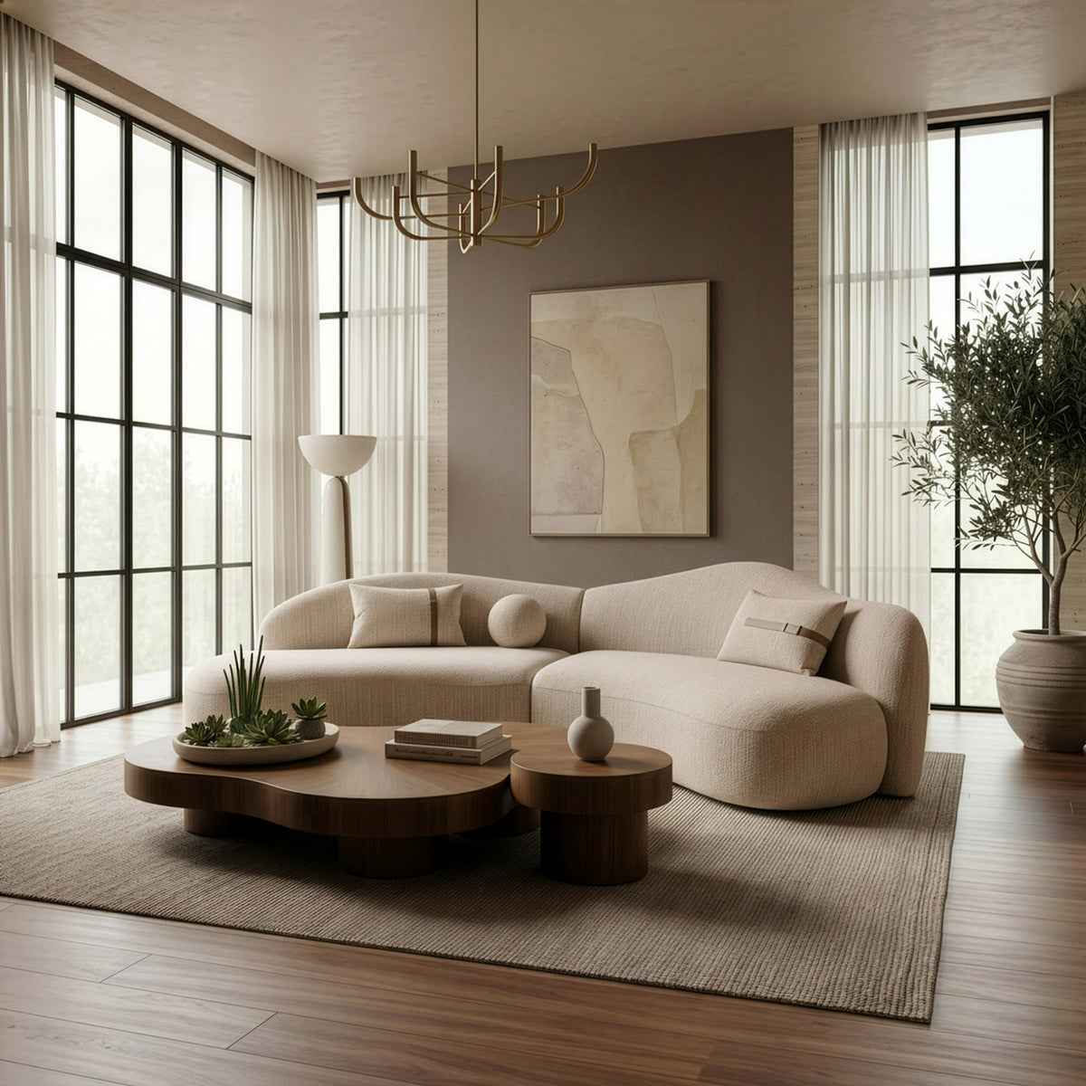 Spiro - Modern Beige Fabric Curved Sectional Sofa by VIG Furniture - View 9