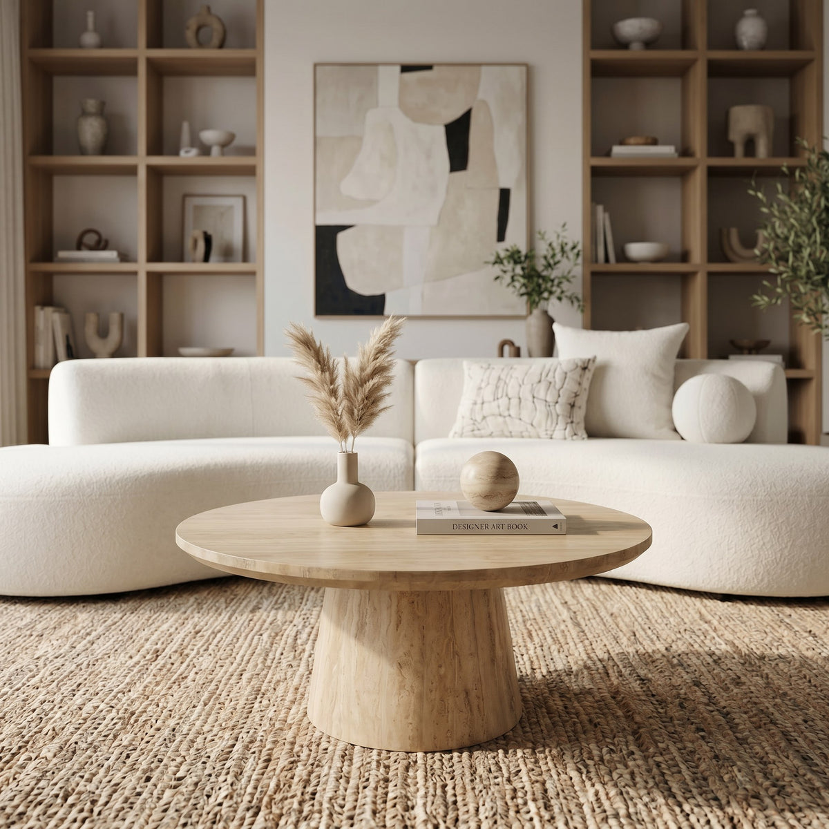 Velma - Modern Travertine Marble Coffee Table by VIG Furniture - View 3