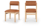 Roundhill - Faux Leather Dining Chair (Set of 2) - Natural Frame