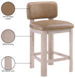 Paloma - Vegan Leather Upholstered Counter Stool (Set of 2) - Tan / Rich Natural