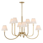 Poppins - 8 Light Brass Chandelier - White / Gold