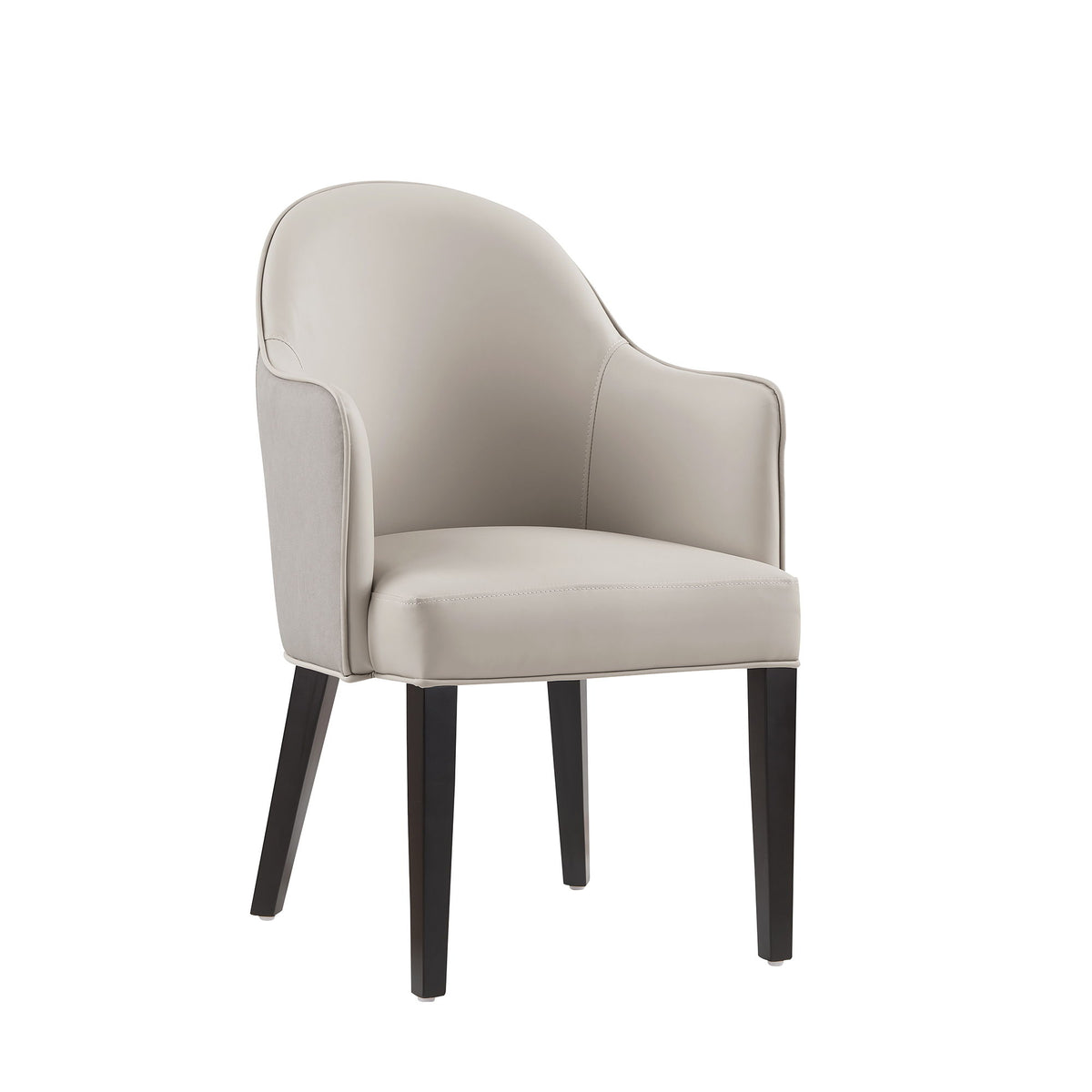 Hillman - Armchair, Vegan Leather And Velvet - Light Gray