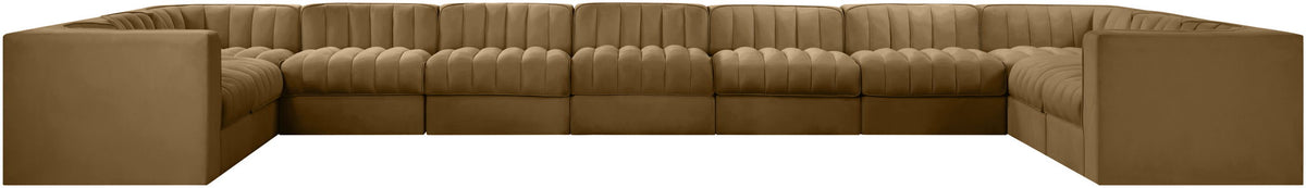 Rummi - Velvet Performance Fabric Upholstered 11 Piece Modular Sectional