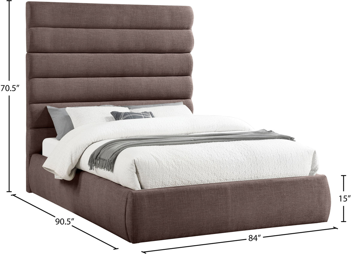 Adam - Linen Fabric Bed With 70.5" Headboard