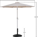 Fiji - Aluminum Patio Umbrella With Round Black And White Base