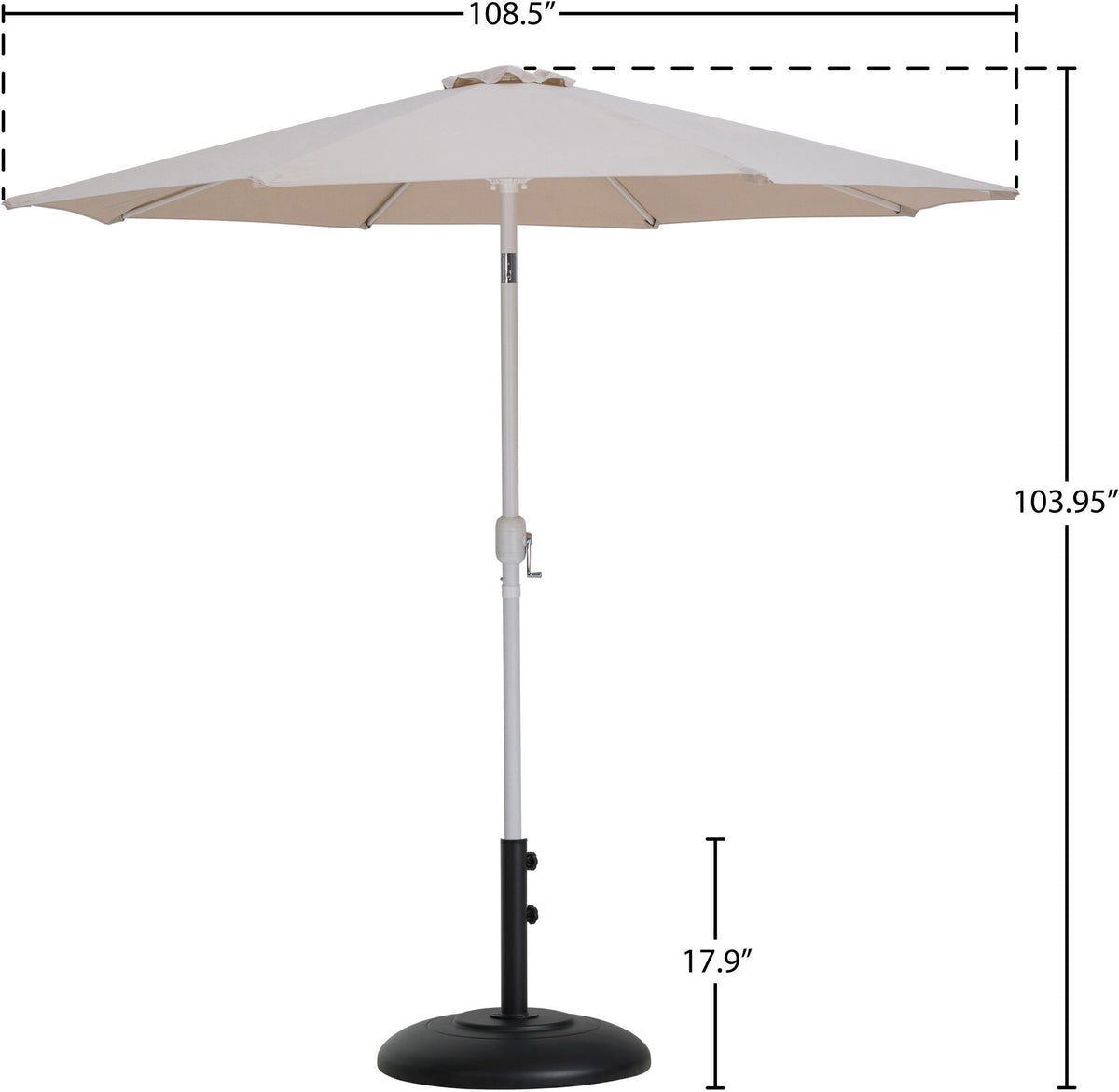 Fiji - Aluminum Patio Umbrella With Round Black And White Base