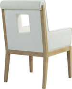 Gwendolyn - Faux Leather Dining Arm Chair With Natural Frame