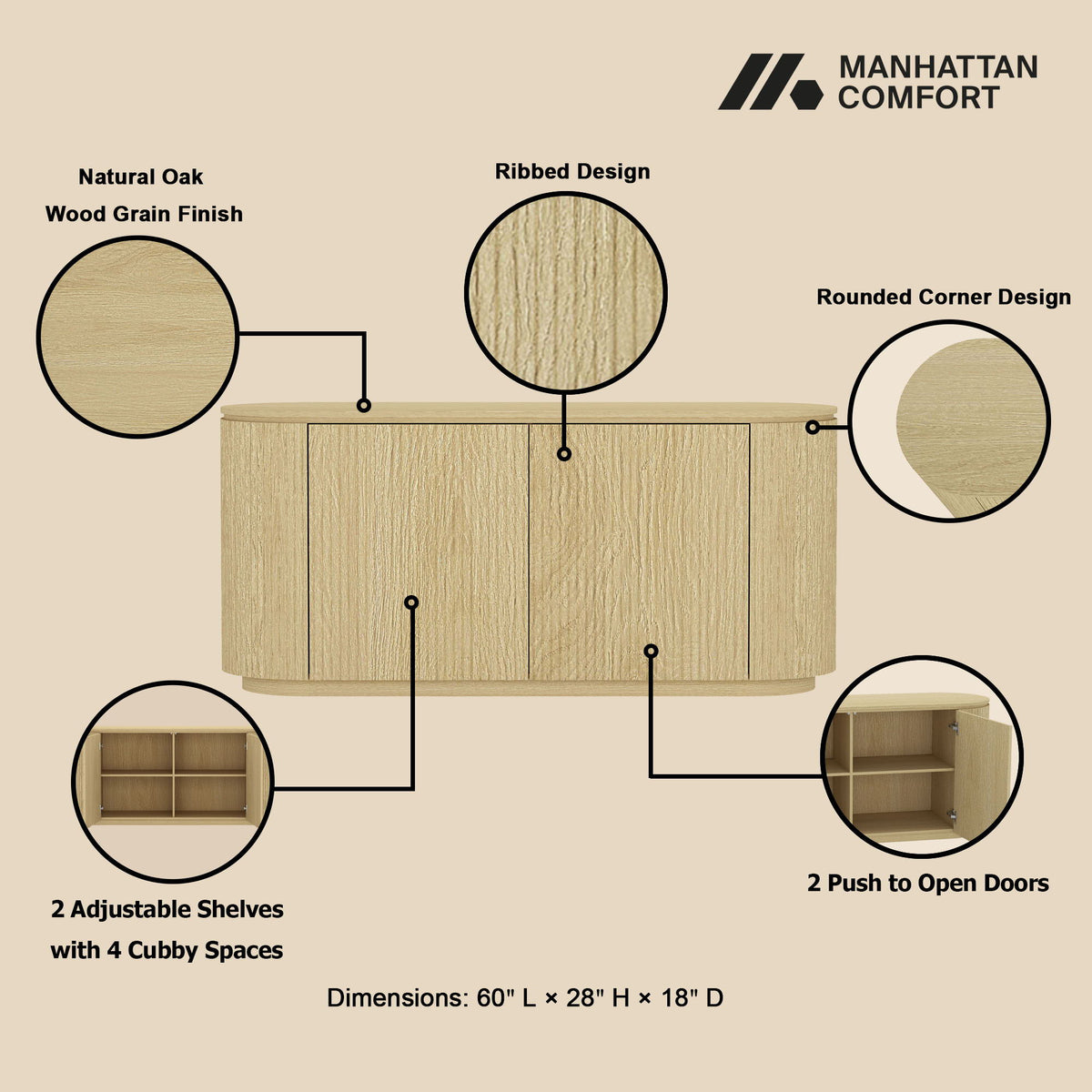Olivia - Sideboard - Natural Oak