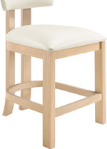 Lavrin - Vegan Leather Counter Stool (Set of 2) - Natural Base