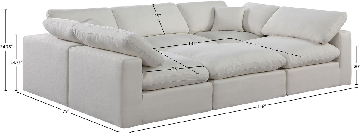 Comfy - 6 Piece Linen Sectional