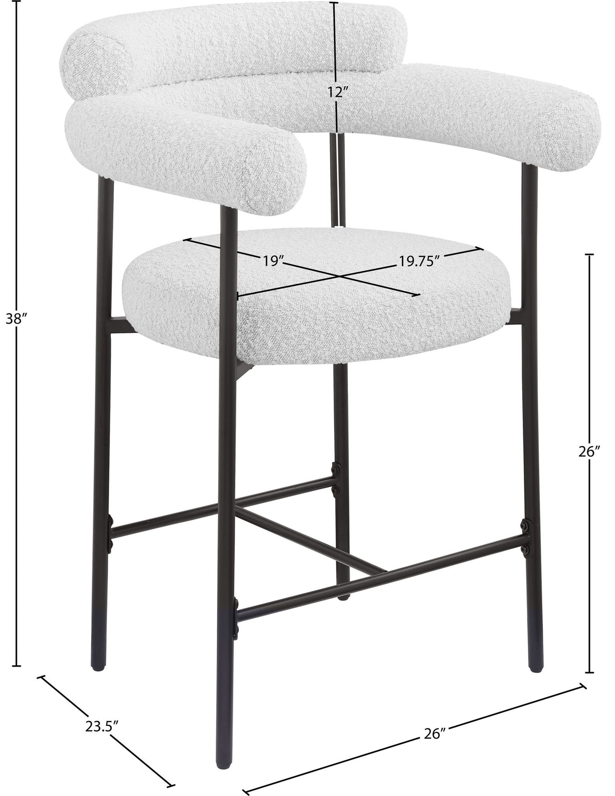 Blake - Counter Stool With Black Base (Set of 2)