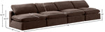 Comfy - Velvet Modular Armless Sofa 4 Seats