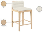 Ellis - Vegan Leather Upholstered Counter Stool (Set of 2) - Natural Base