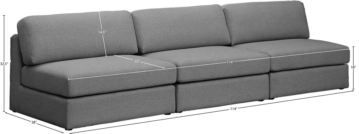 Beckham - Modular 3 Seat Armless Sofa