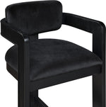 Sacha - Velvet Stool With Black Base