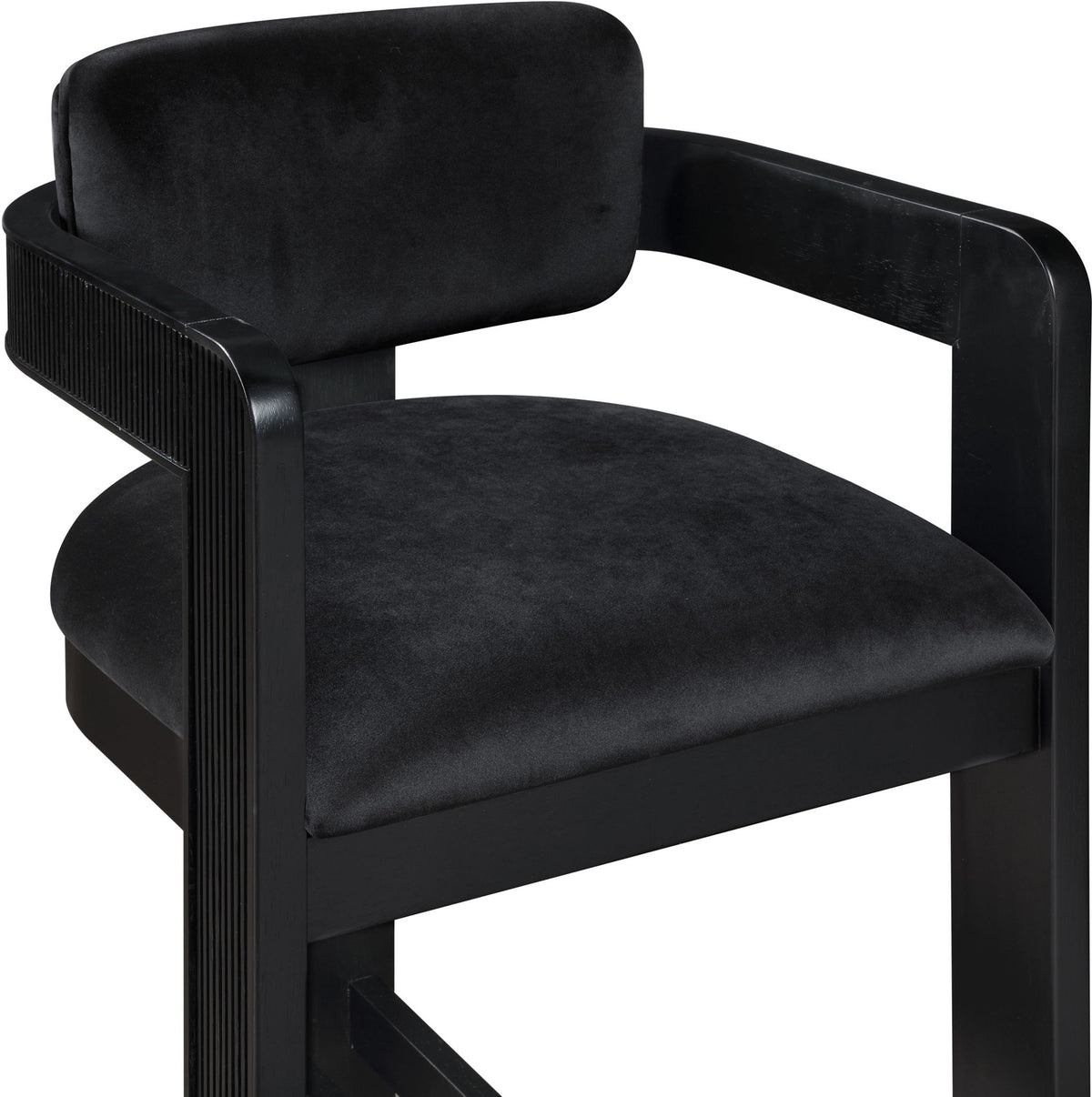 Sacha - Velvet Stool With Black Base