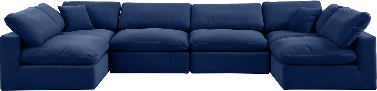 Comfy - 6 Piece Velvet Modular Armless Sectional