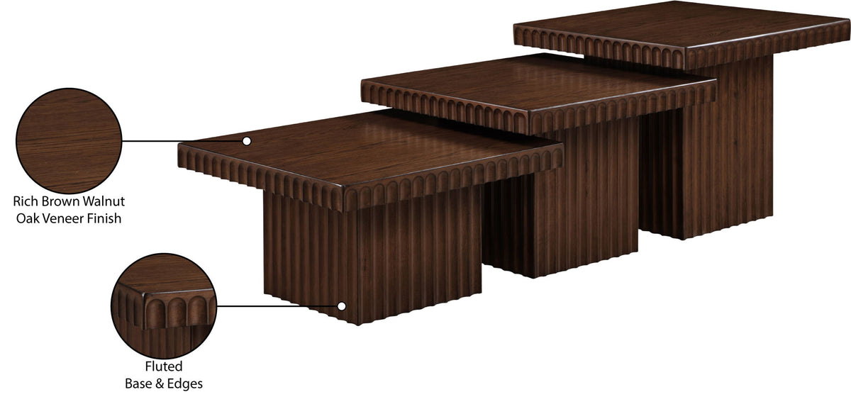Spencer - Oak Veneer 3 Piece Coffee Tabl
