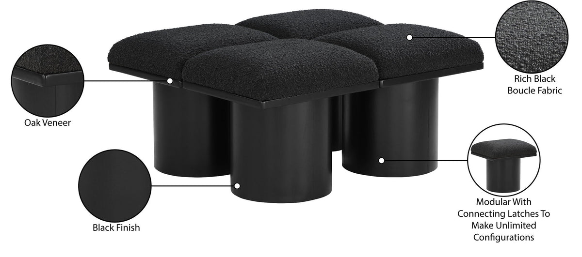 Pavilion - 4 Piece Modular Bench With Black Base