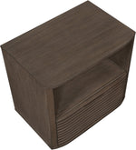 Morino - Oak Veneer And Solid Wood Nightstand - Brown