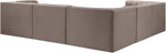 Rummi - Symmetrical Velvet Performance Fabric Upholstered 5 Piece Modular Sectional