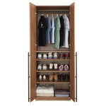 Manhattan Lee - Wardrobe Closet With Hanging Rod And Shoe Shelves