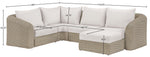 Seacrest - 123.25" Olefin Water Resistant And Wicker 5 Piece Outdoor Patio Modular Sectional