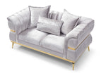 Eaton - Loveseat - Shiny Silver