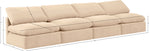 Indulge - Velvet 4 Seat Modular Armless Sofa