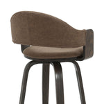 Daxton - Swivel Counter Height Round Back Wood Bar Stool With Faux Leather Seat