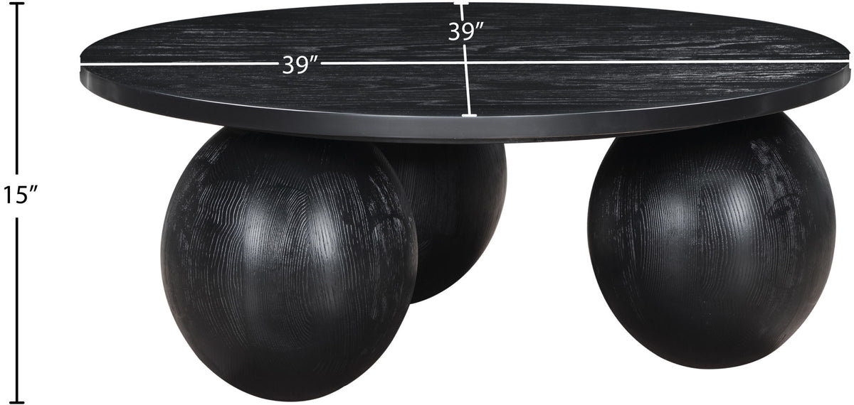 Fitch - Wood Oak Veneer Coffee Table - 3 Legs