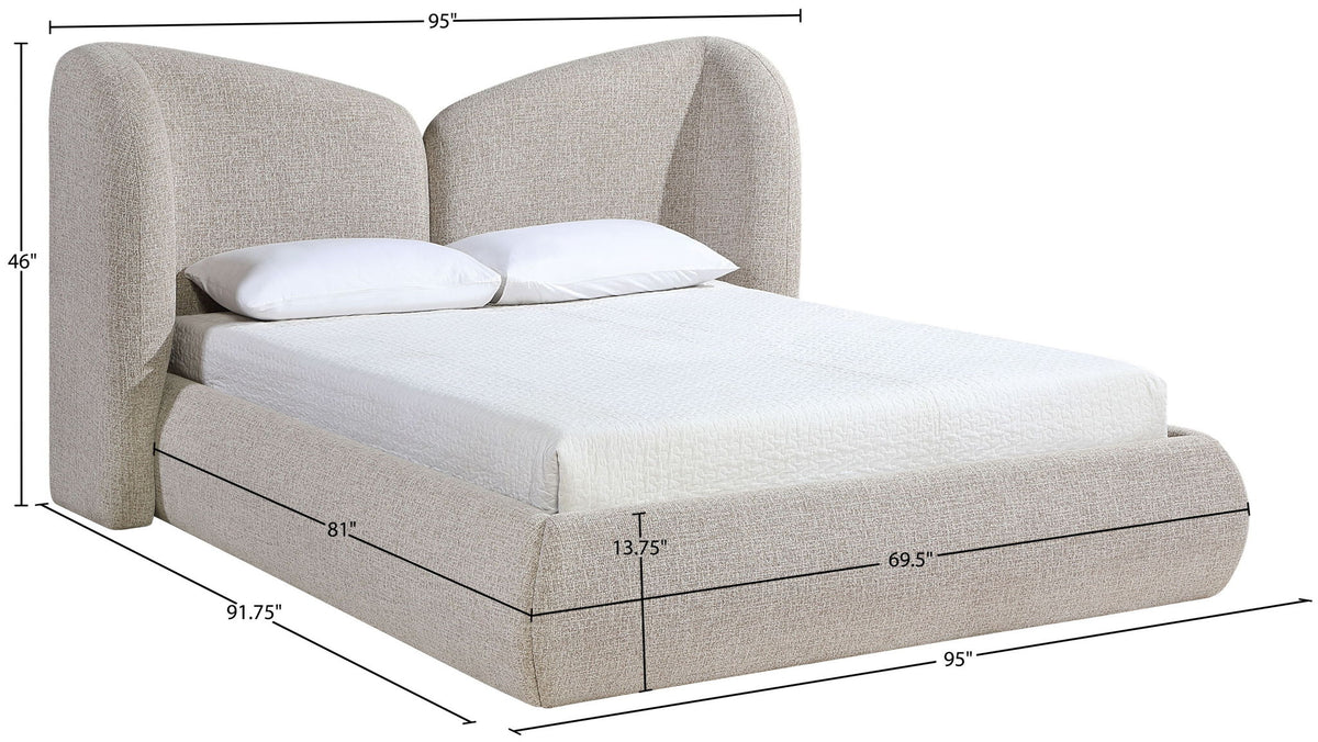 Elowen - Chenille Fabric Upholstered Bed