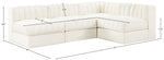 Rummi - Armless Velvet Performance Fabric Upholstered 4 Piece Modular Sectional