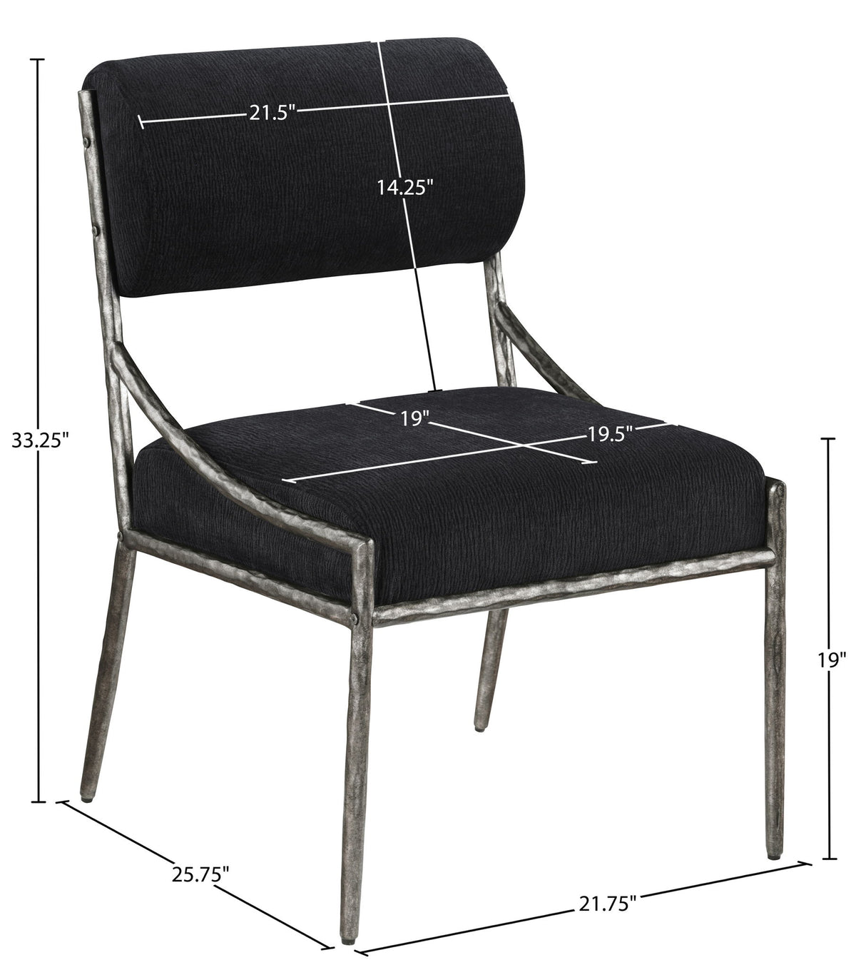 Bastille - Upholstered Dining Side Chair (Set of 2) - Silver Frame