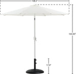 Fiji - Aluminum Patio Umbrella With Round Black And White Base