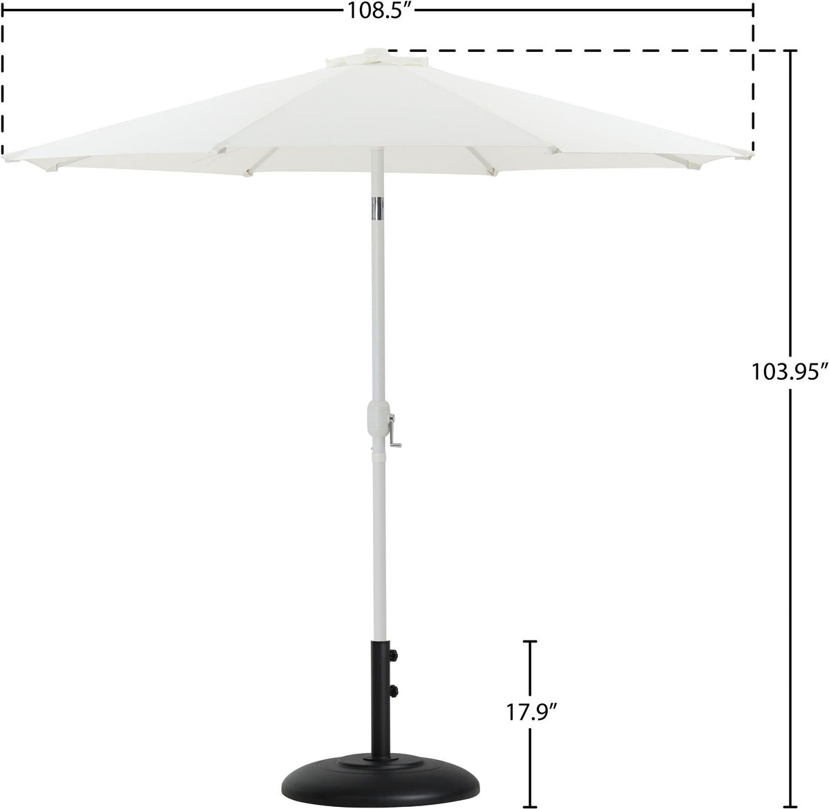 Fiji - Aluminum Patio Umbrella With Round Black And White Base