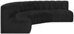 Arc - Boucle Fabric 5 Piece U-Shaped Modular Sofa