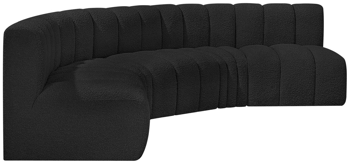 Arc - Boucle Fabric 5 Piece U-Shaped Modular Sofa
