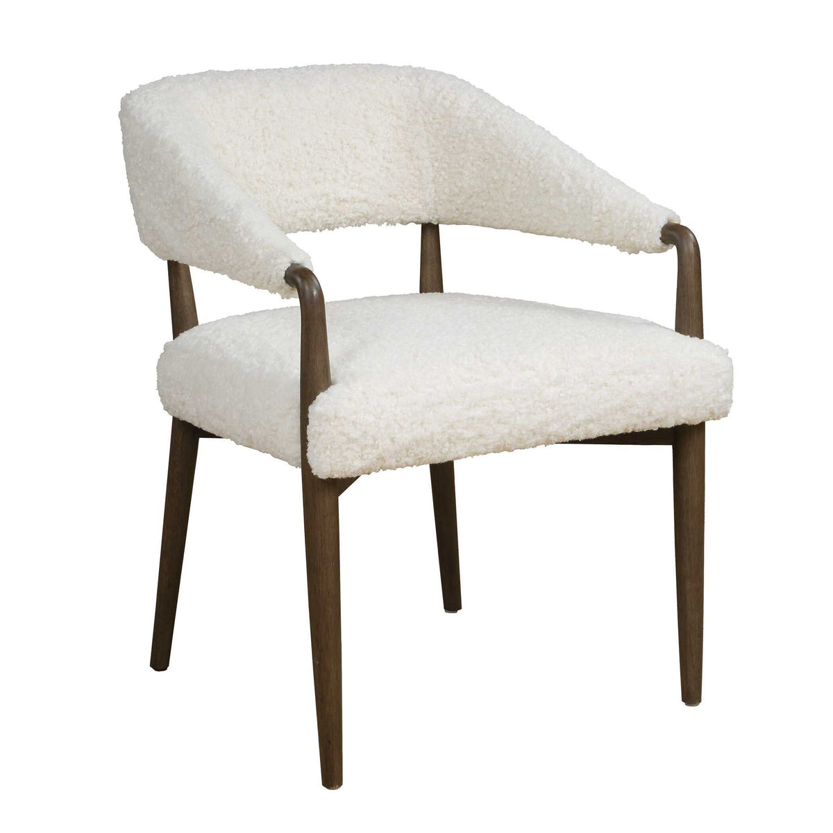 Austell - Shearling Dining Chair - Brown / White