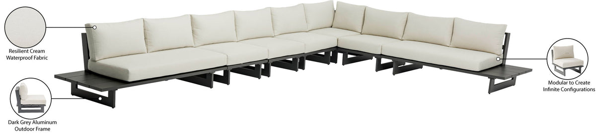 Maldives - 7 Piece Water Resistant Outdoor Patio Modular Sectional With Gray Base