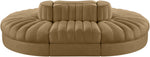 Rummi - Oval Velvet Performance Fabric Upholstered 6 Piece Modular Sectional